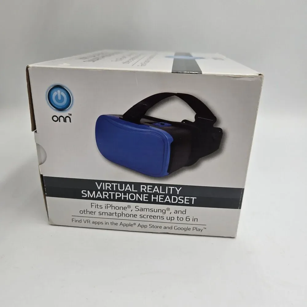 ONN Virtual Reality VR Smartphone Headset for Apple / Android Blue New Open Box